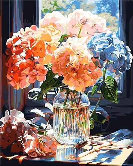 Paint by Numbers Kit Flowers On The Windowsill