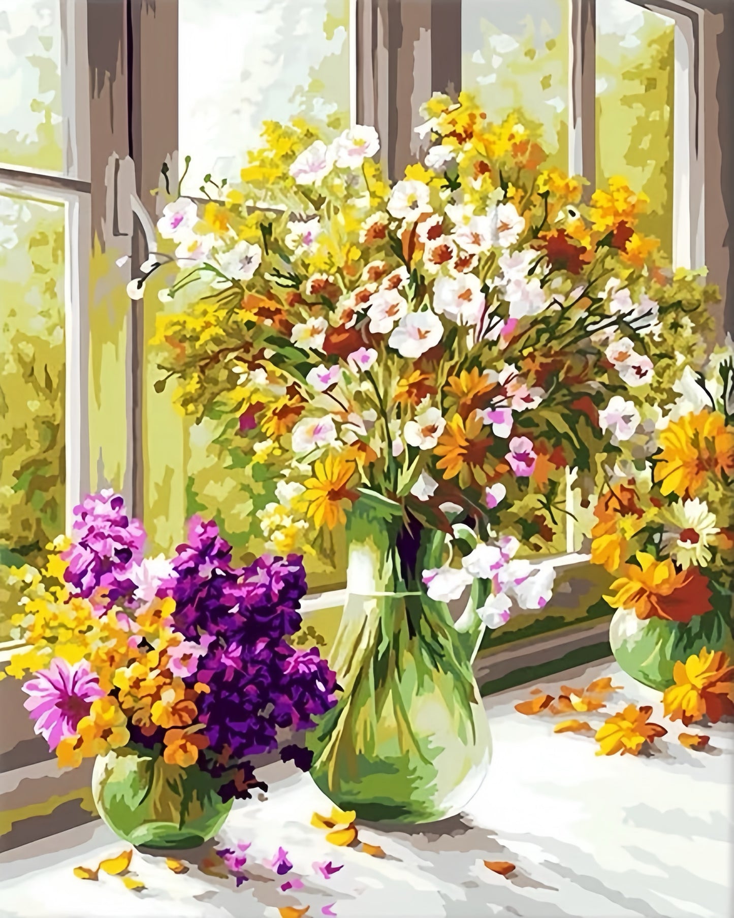 Paint by Numbers Kit Flowers on the table