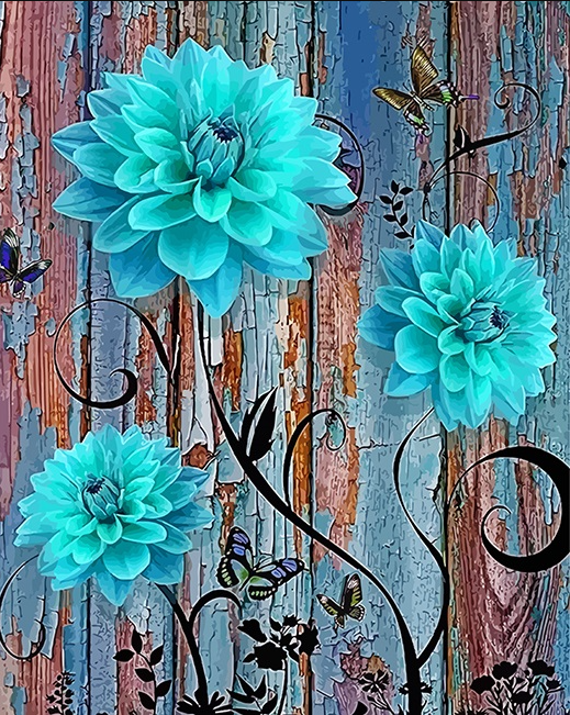 Paint by Numbers Kit 3D Flowers