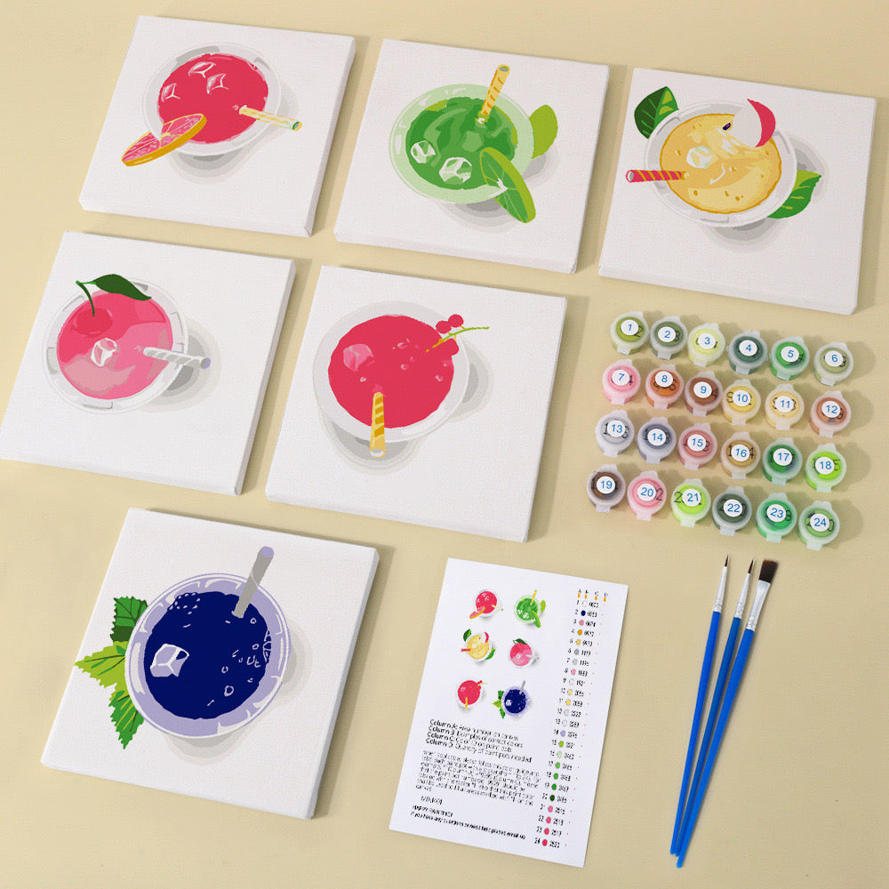 Paint by Numbers - 6 Mini Paintings | Dessert Set