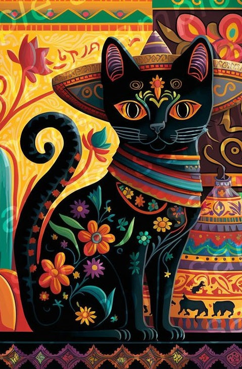 Paint by Numbers Kit Mysterious Black Cat