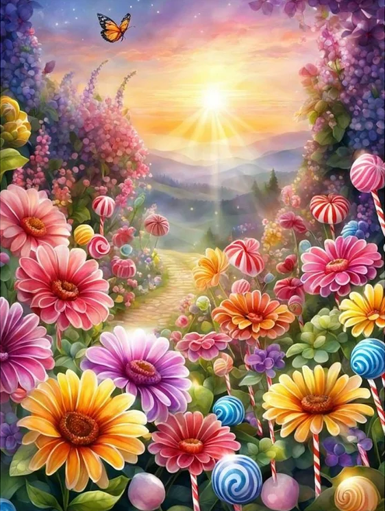 Paint by Numbers Kit Flowers And Butterflies