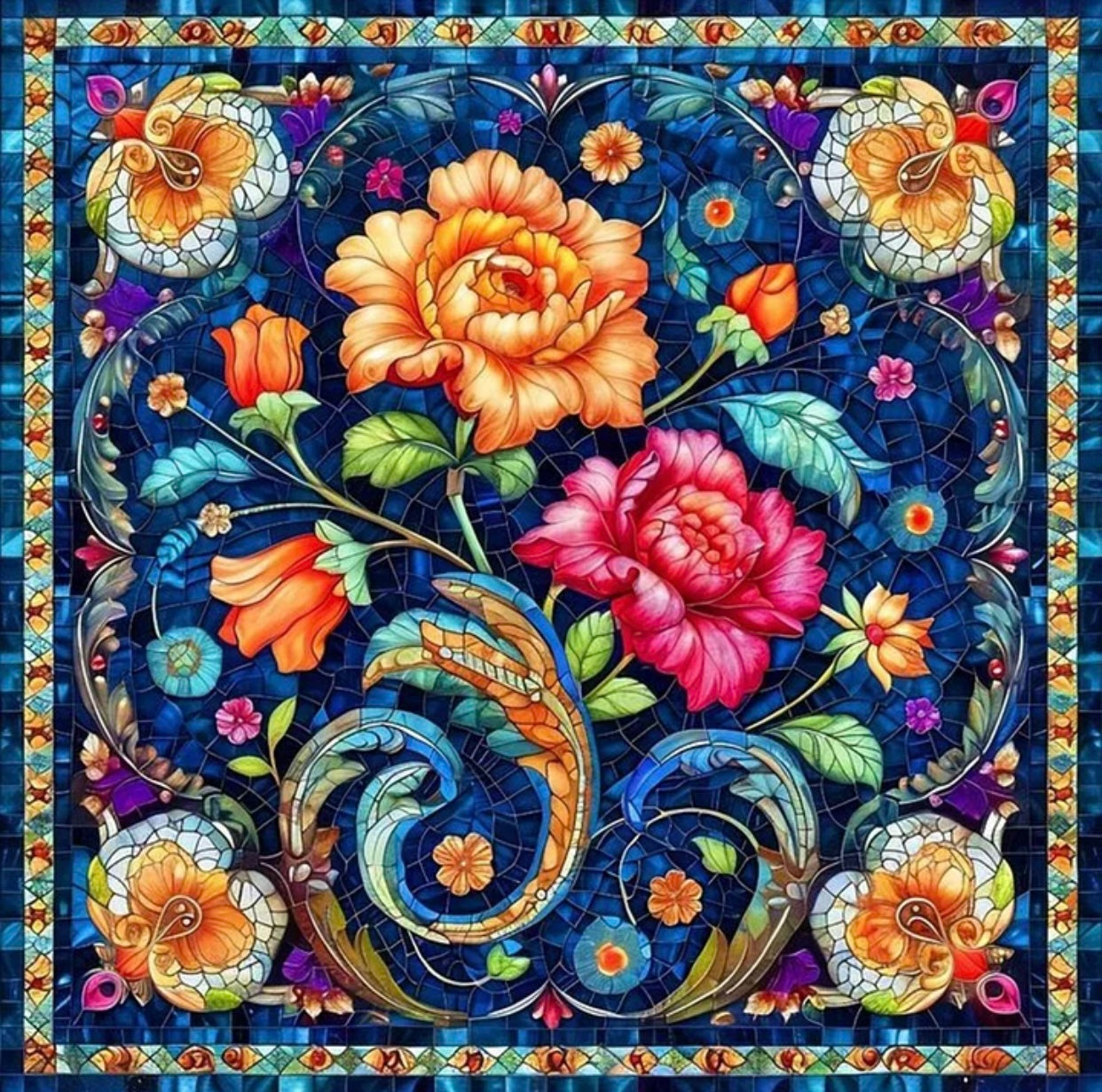 Paint by Numbers Kit Abstract flowers