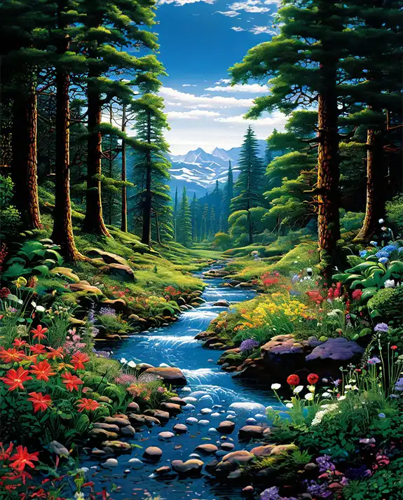 Paint by Numbers Kit Butterfly Natural Scenery