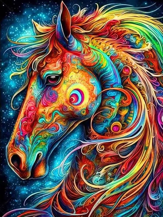 Paint by Numbers Kit Abstract Colored Horse