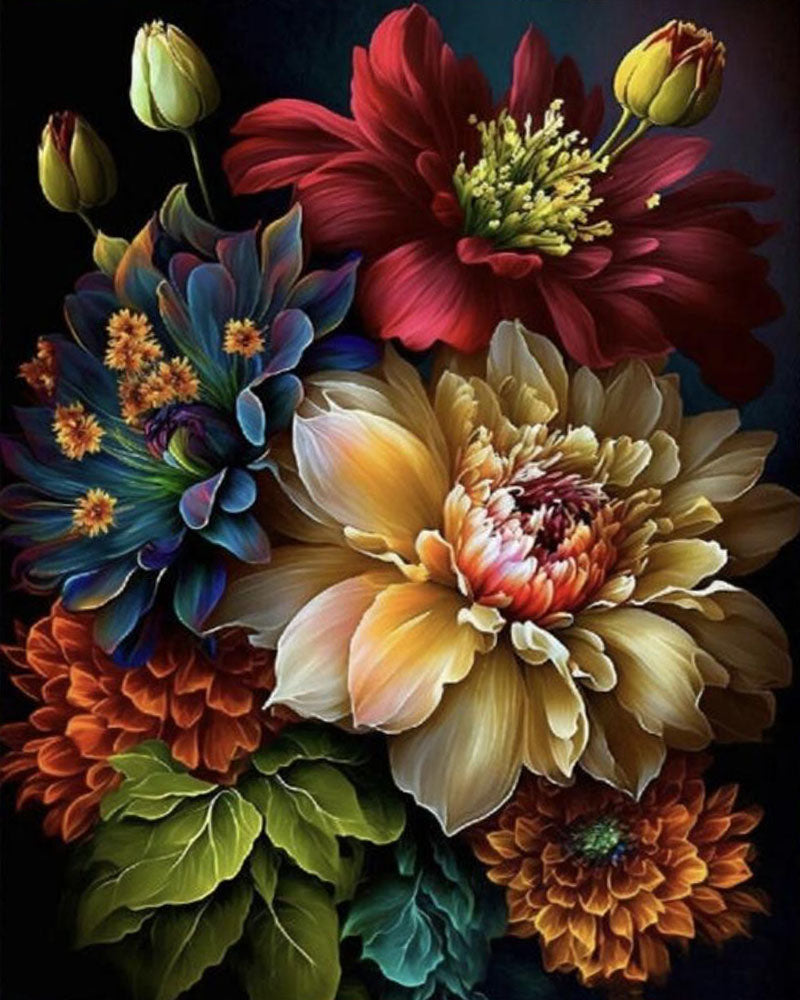 Paint by Numbers Kit Blooming Flowers