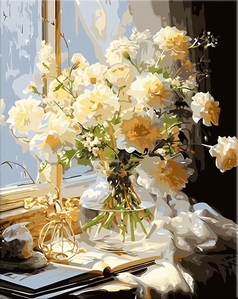 Paint by Numbers Kit Flowers On The Windowsill