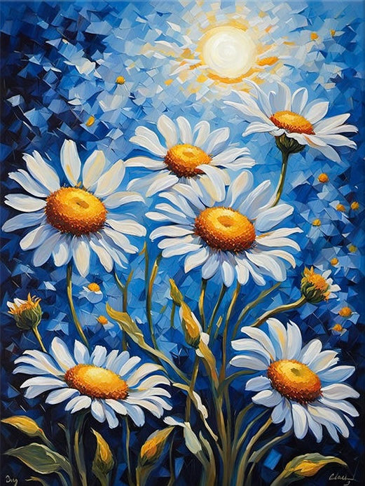 Paint by Numbers Kit White Flowers