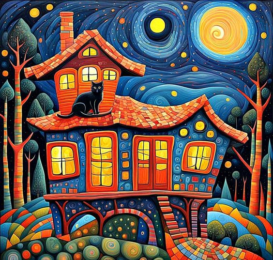 Paint by Numbers Kit Abstract Colorful House