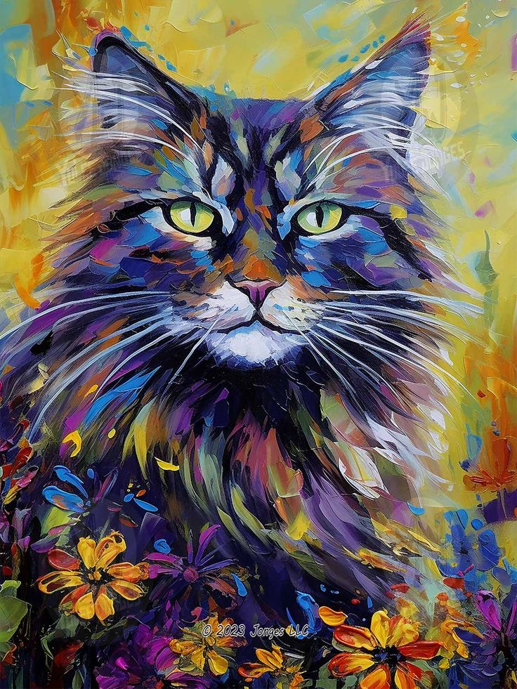 Paint by Numbers Kit Colored Cat