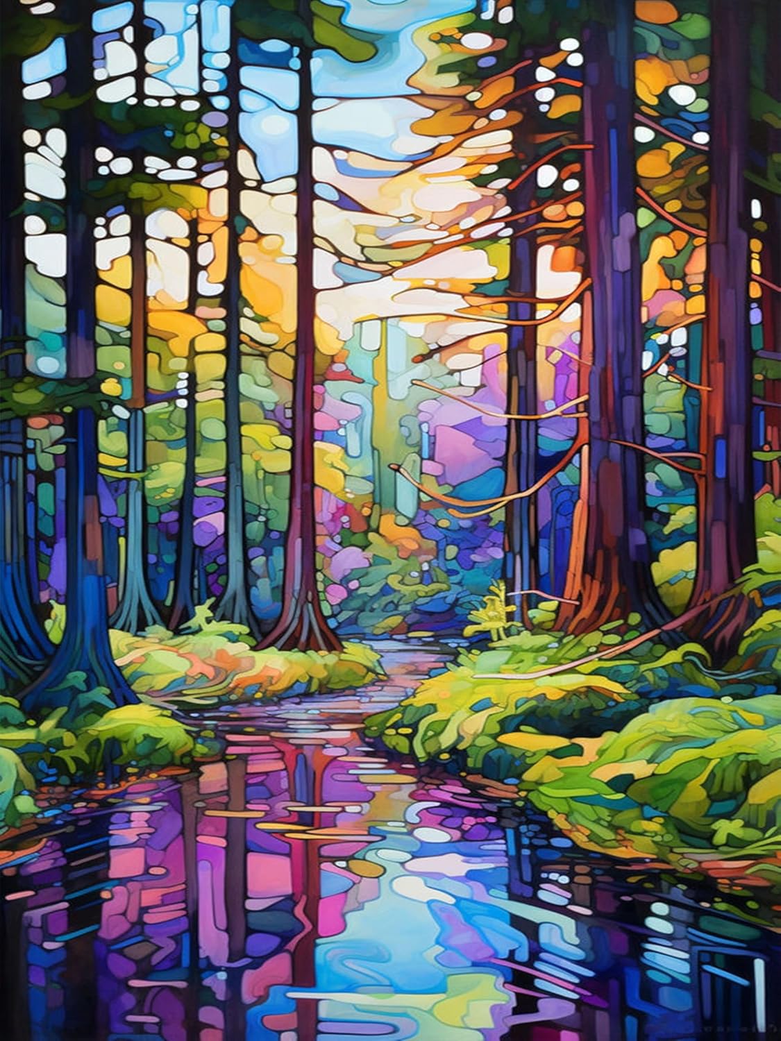 Paint by Numbers Kit Abstract Forest