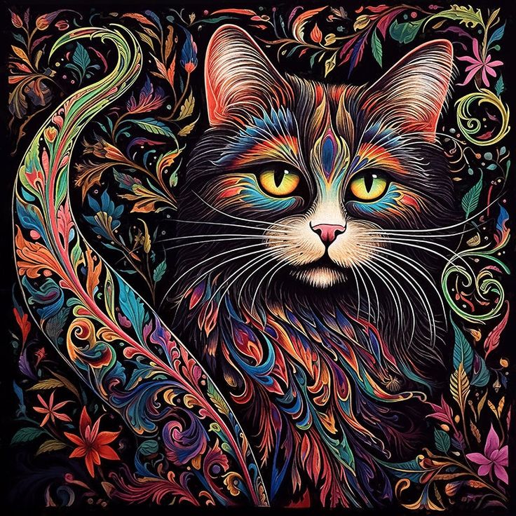 Paint by Numbers Kit Abstract Cat