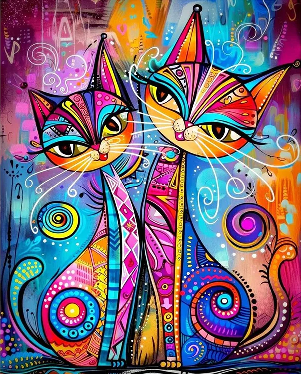 Paint by Numbers Kit Abstract Cat