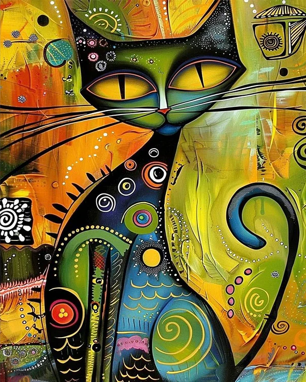 Paint by Numbers Kit Abstract Cat