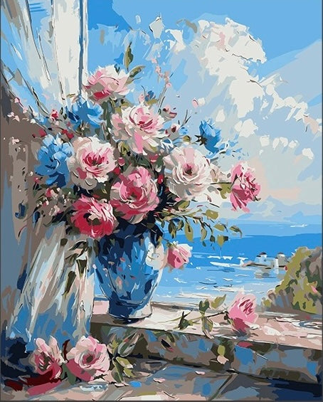 Paint by Numbers Kit Flowers On The Windowsill