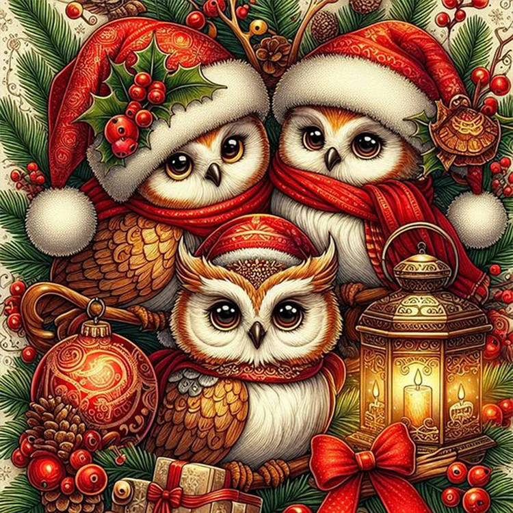 Paint by Numbers Kit Christmas Owl