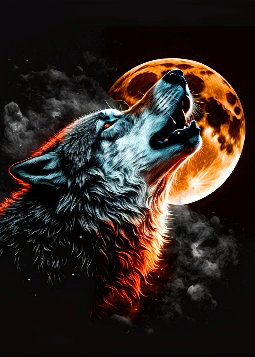 Paint by Numbers Kit Wolf Under The Moon