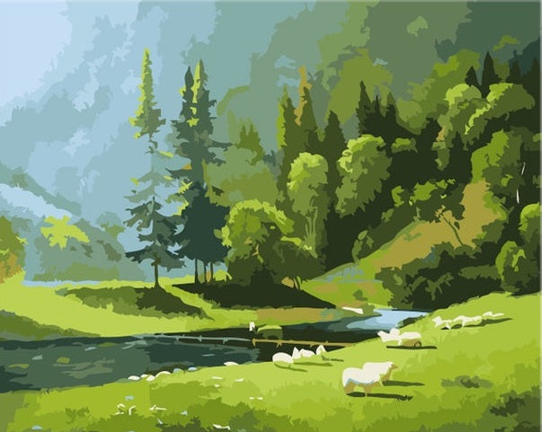 Paint by Numbers Kit Prairie Scenery