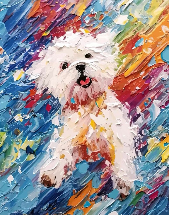 Paint by Numbers Kit Abstract Cute Puppy