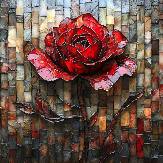 Paint by Numbers Kit Stained Glass Style Flowers