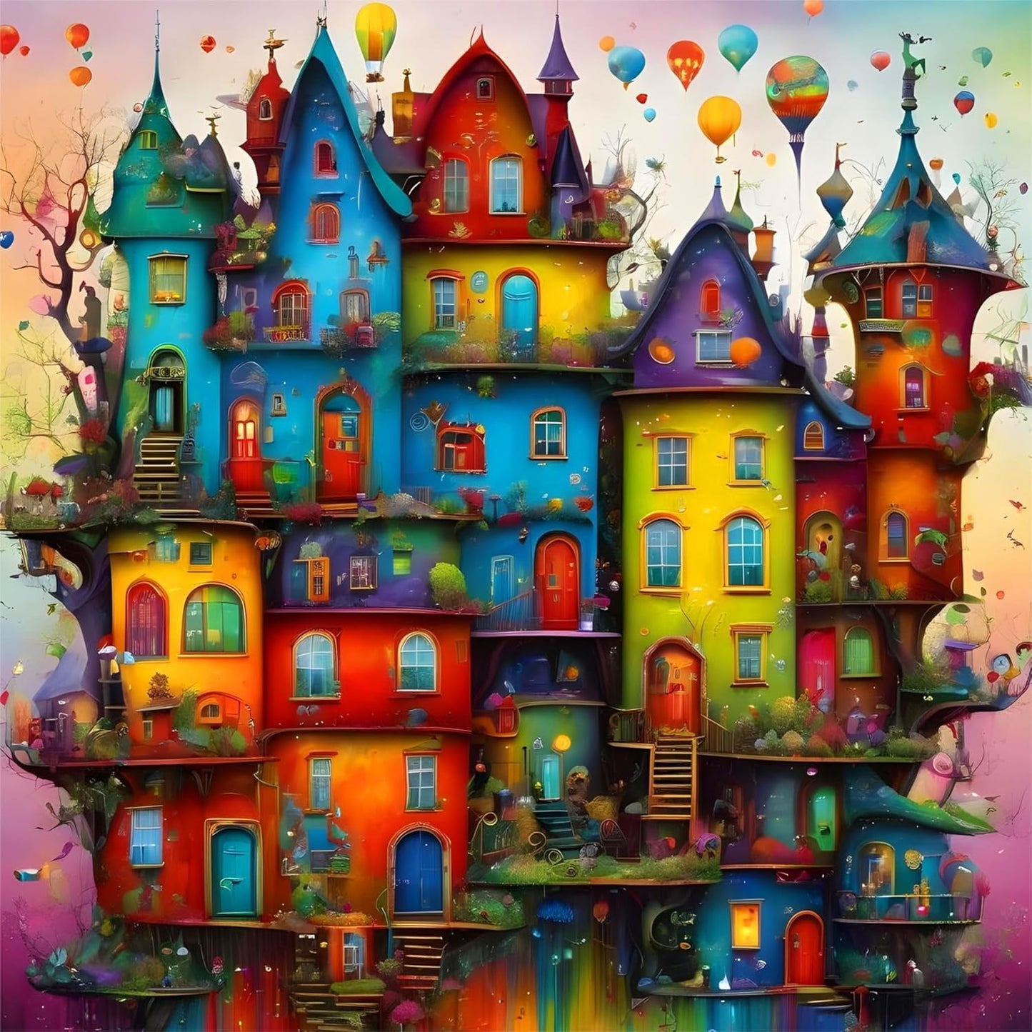 Paint by Numbers Kit Abstract Colorful House