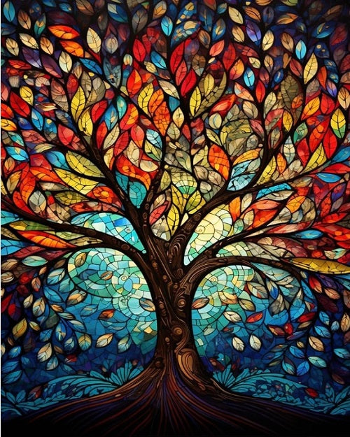 Paint by Numbers Kit Abstract Tree