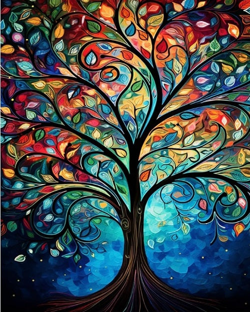 Paint by Numbers Kit Abstract Tree