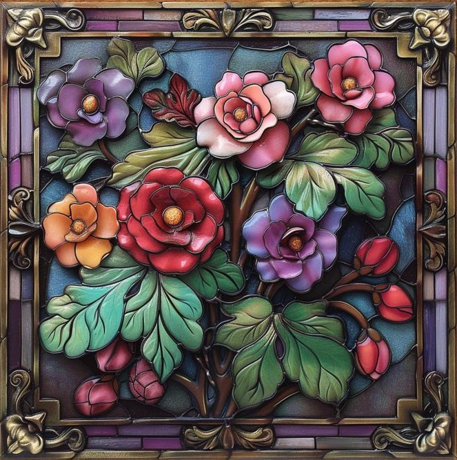 Paint by Numbers Kit Abstract Flowers