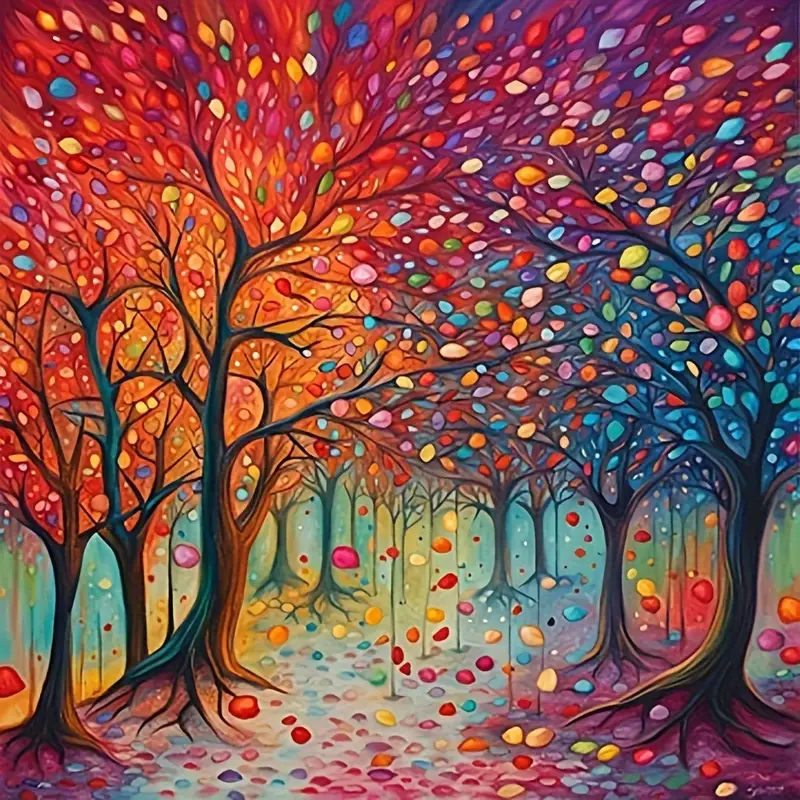 Paint by Numbers Kit Colored Tree