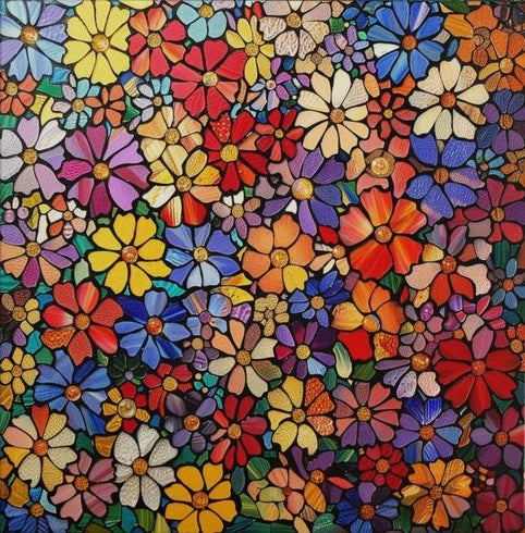 Paint by Numbers Kit Abstract Flowers