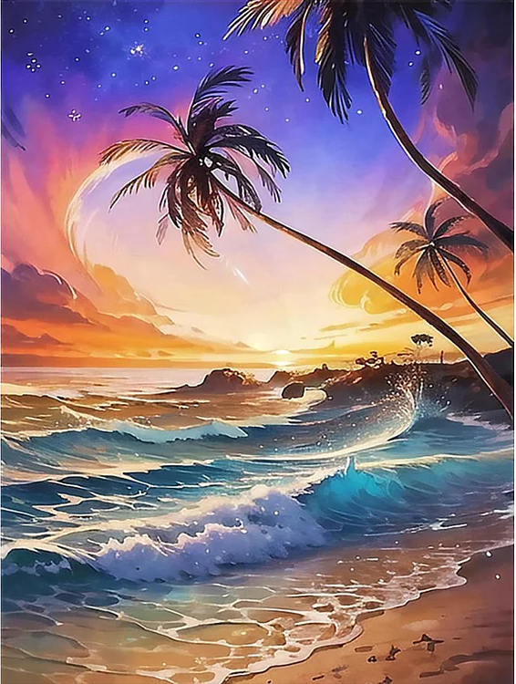Paint by Numbers Kit Beach Scenery