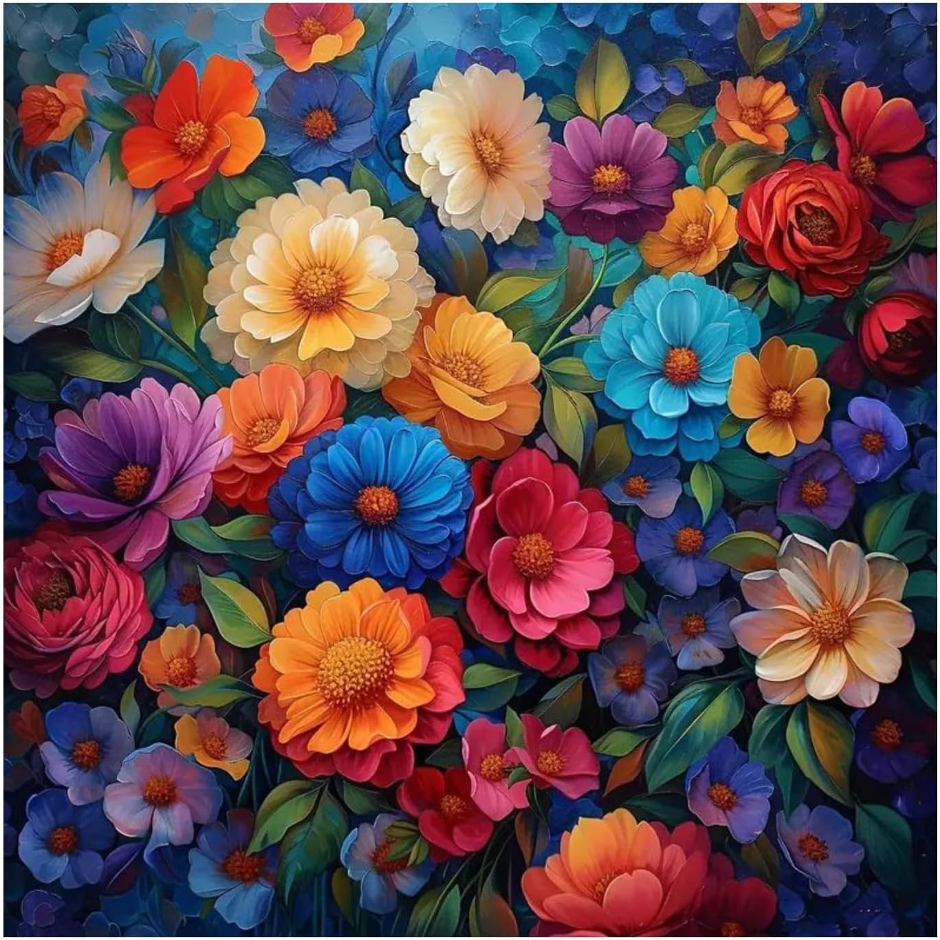 Paint by Numbers Kit Colored Flowers