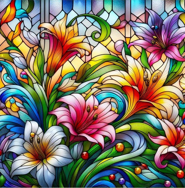 Paint by Numbers Kit Colored Flowers