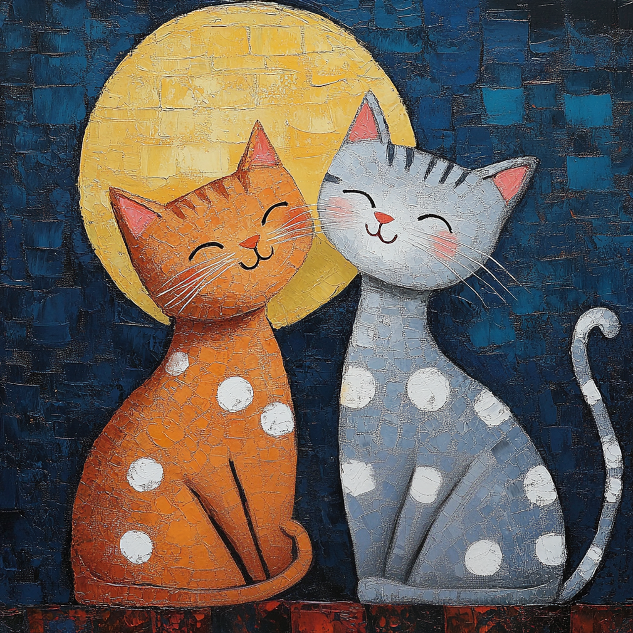 Paint by Numbers Kit Cats Under The Moon