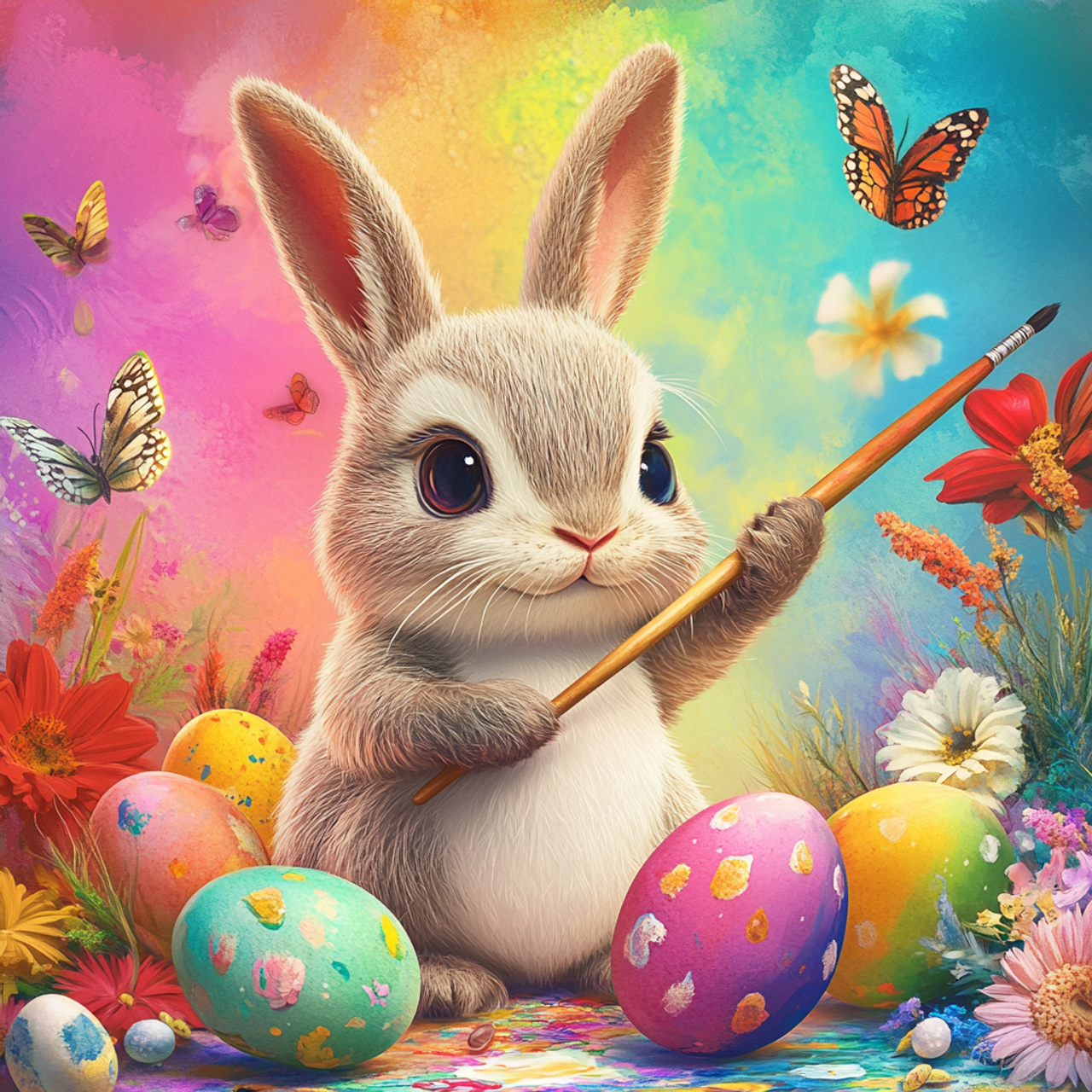 Paint by Numbers Kit Bunny and Easter eggs