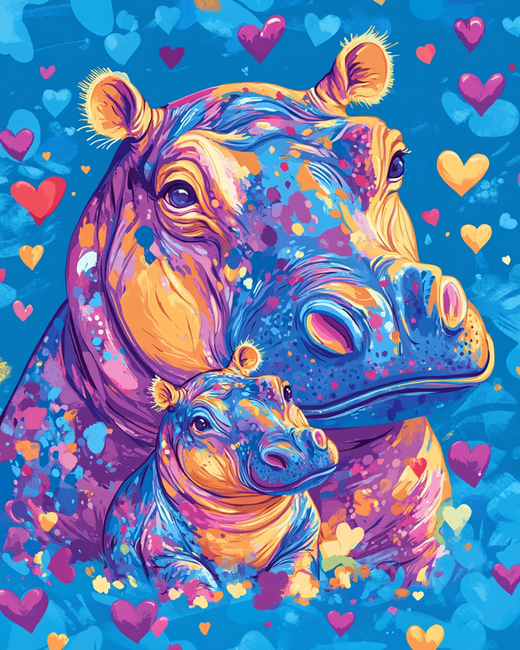 Paint by Numbers Kit Abstract Hippopotamus