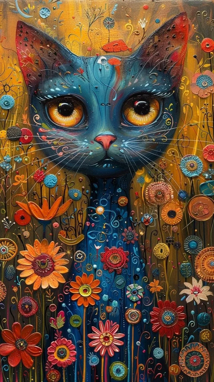 Paint by Numbers Kit Cat In The Flowers