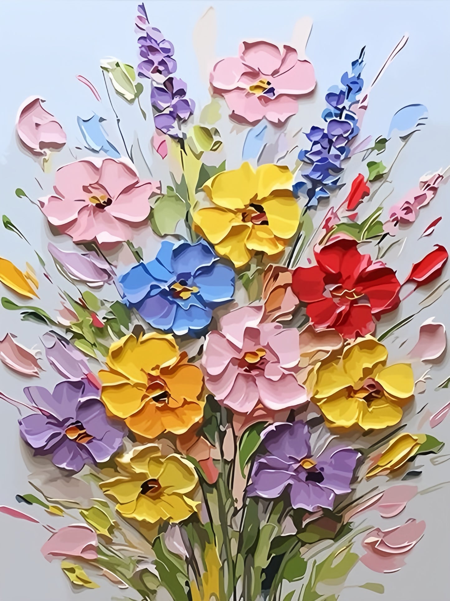 Paint by Numbers Kit 3D Flowers