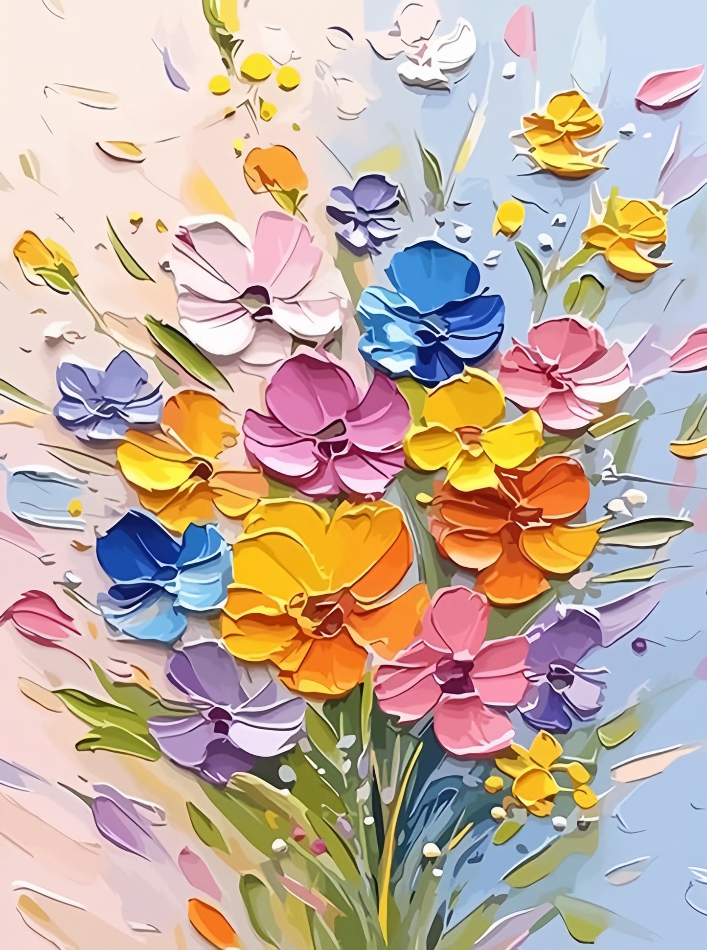 Paint by Numbers Kit 3D Flowers