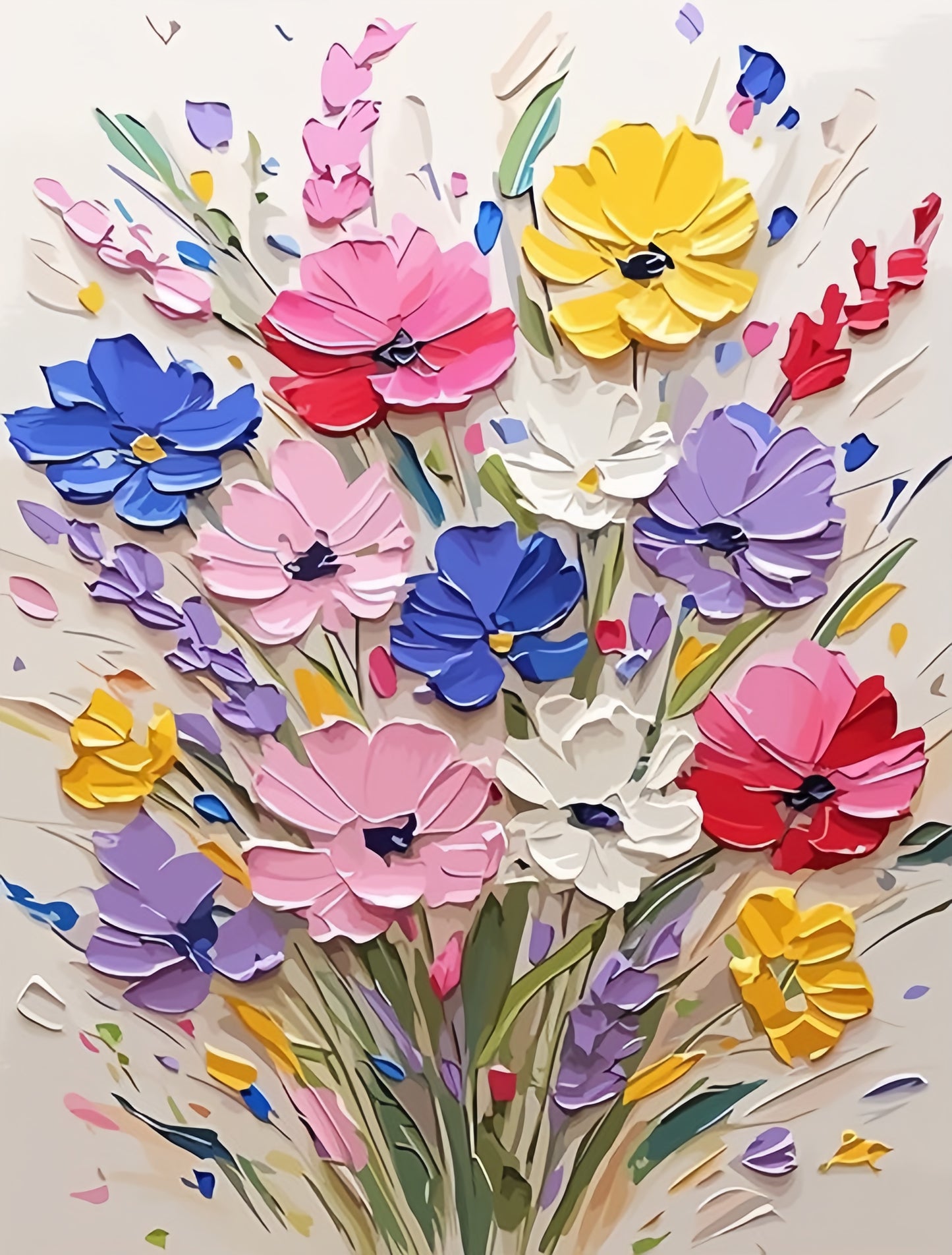 Paint by Numbers Kit 3D Flowers