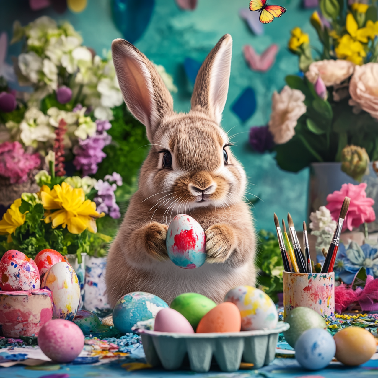 Paint by Numbers Kit Bunny And Easter Eggs