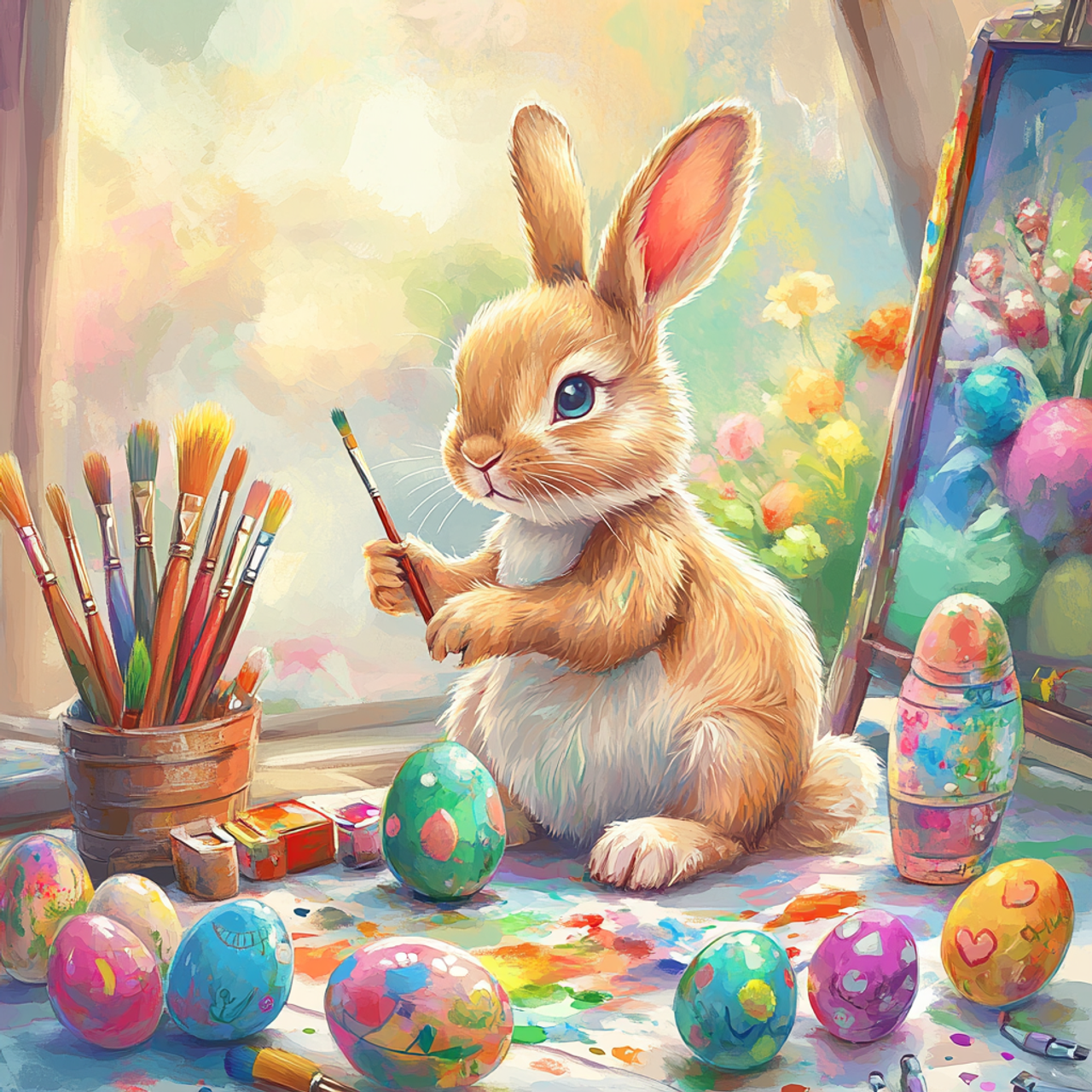 Paint by Numbers Kit Bunny And Easter Eggs