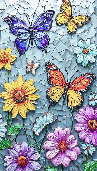 Paint by Numbers Kit Flowers And Butterflies