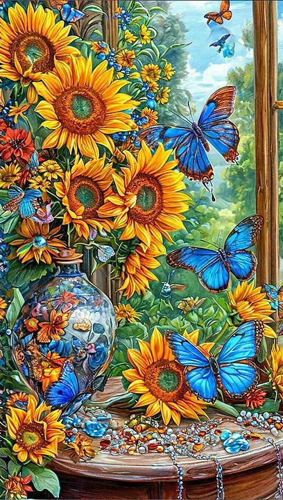 Paint by Numbers Kit Sunflower