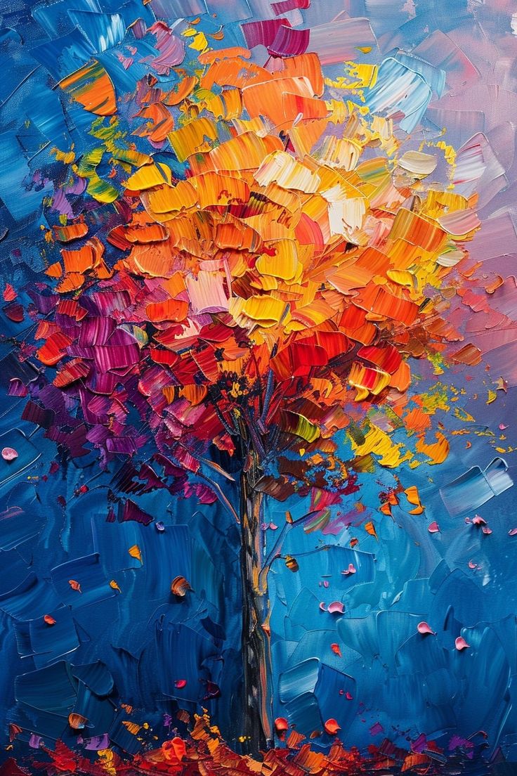 Paint by Numbers Kit Abstract Colorful Tree