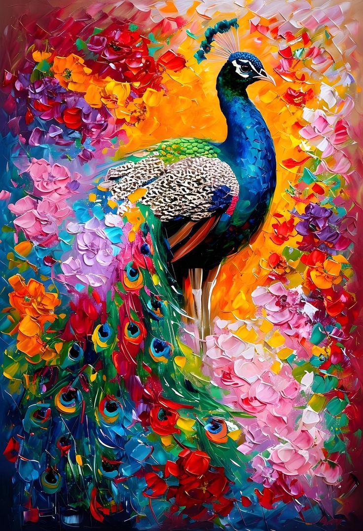 Paint by Numbers Kit Abstract Colorful Peacock