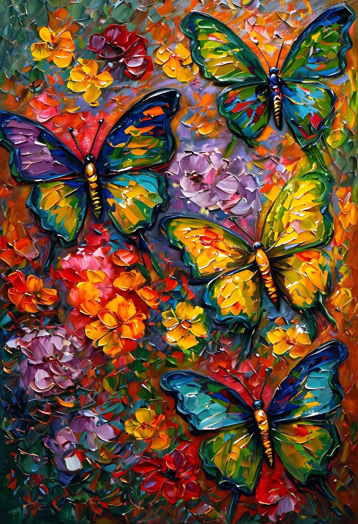 Paint by Numbers Kit Abstract Colorful Butterfly