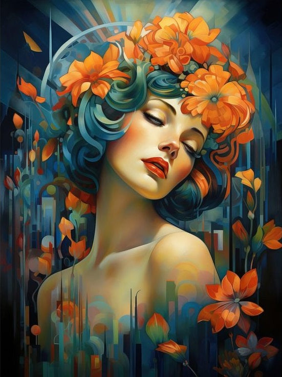 Paint by Numbers Kit Beautiful Flower Woman