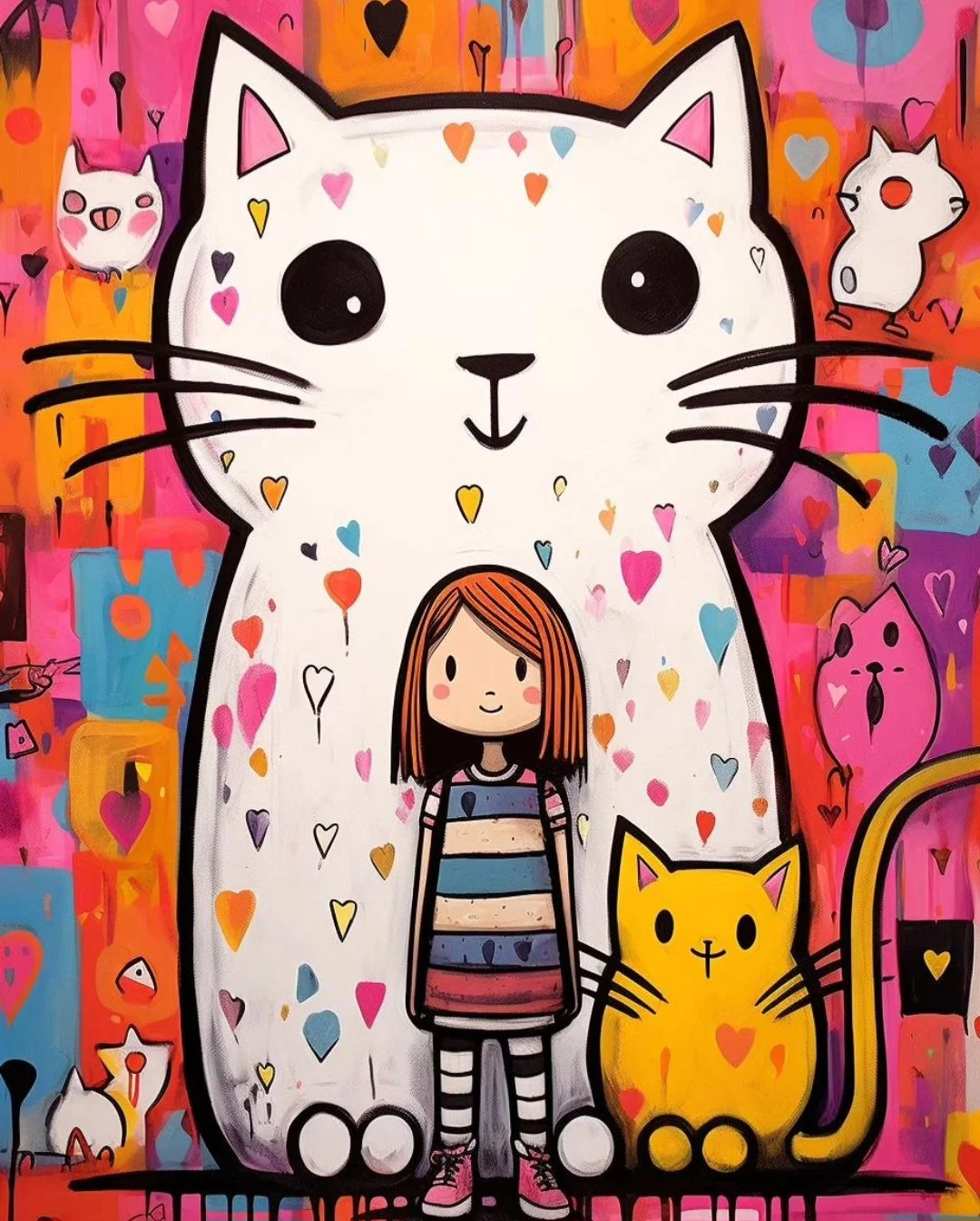 Paint by Numbers Kit Girl And Cat