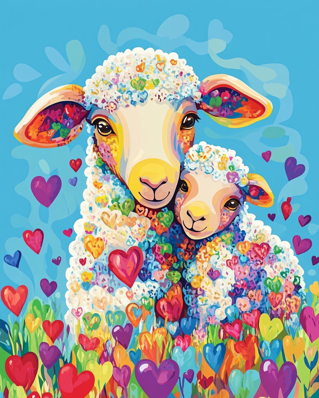 Paint by Numbers Kit Abstract Sheep